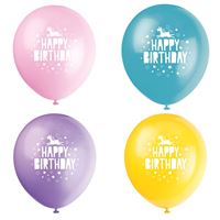 Unicorn 12in Latex Balloons  8ct" w/Helium