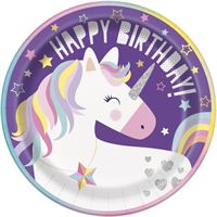 Unicorn Round 9 Dinner Plates  8ct"
