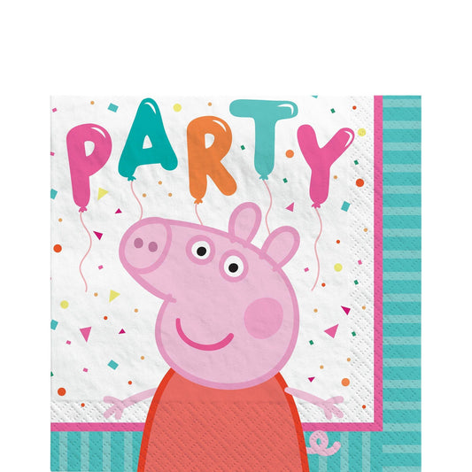Peppa Pig Confetti Party Beverage Napkins, 5in, 16ct