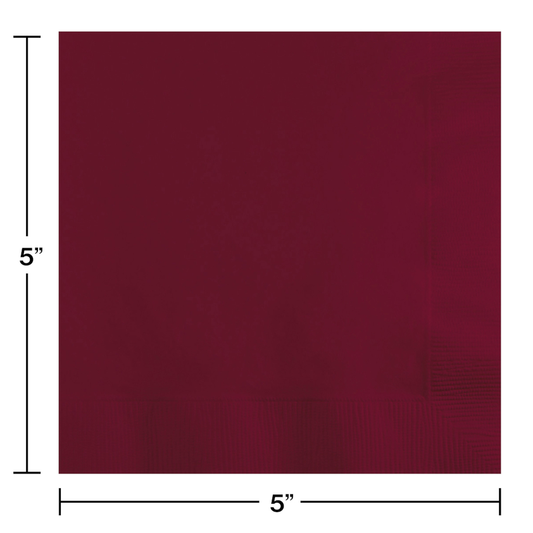 BURGANDY BEVERAGE NAPKIN