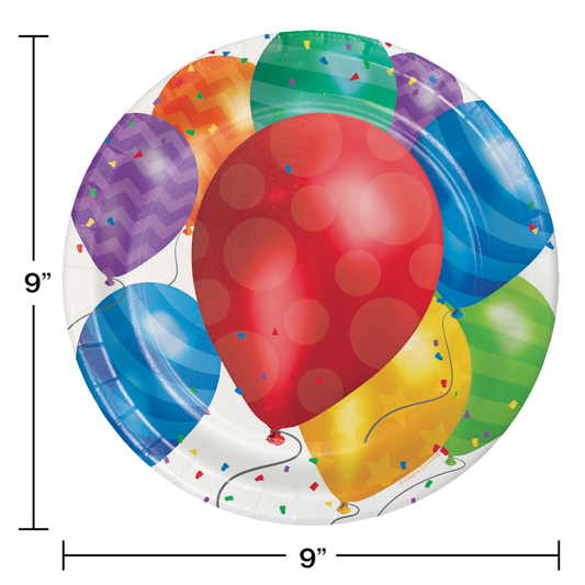 BALLOON BLAST DINNER PLATE 8 CT Success