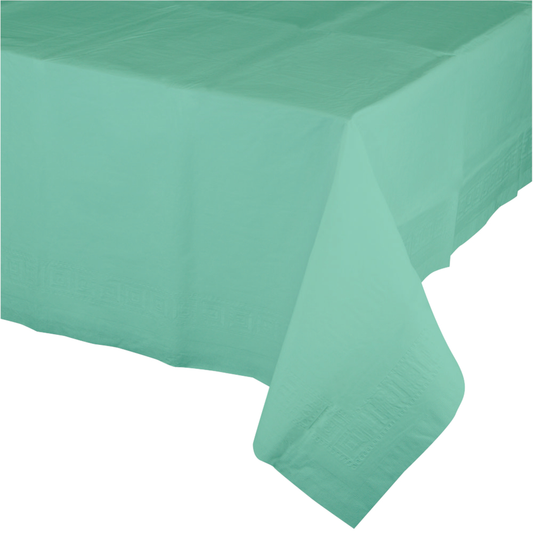 FRESH MINT PLASTIC LINED TABLE COVER 54X105